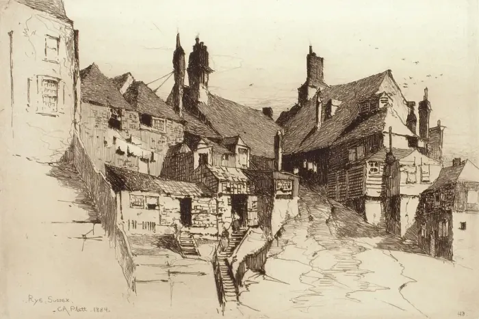Framed Print : Rye, Sussex, 1884. Creator: Charles Adam Platt Framed Print : Rye, Sussex, 1884. Creator: Charles Adam Platt