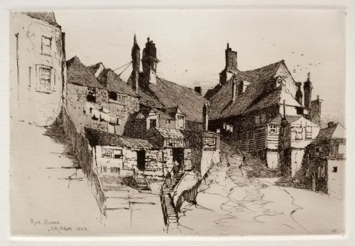 Framed Print : Rye, Sussex, England, 1884. Creator: Charles Adams Platt (American, 1861-1933) Framed Print : Rye, Sussex, England, 1884. Creator: Charles Adams Platt (American, 1861-1933)