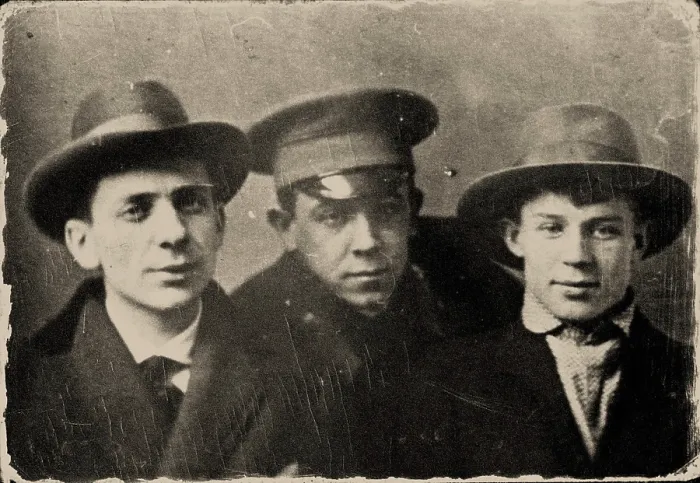 Framed Print : Ryurik Ivnev, Vladimir Chernyavsky and Sergei Yesenin. St. Petersburg, 1915. Creator: Anonymous Framed Print : Ryurik Ivnev, Vladimir Chernyavsky and Sergei Yesenin. St. Petersburg, 1915. Creator: Anonymous