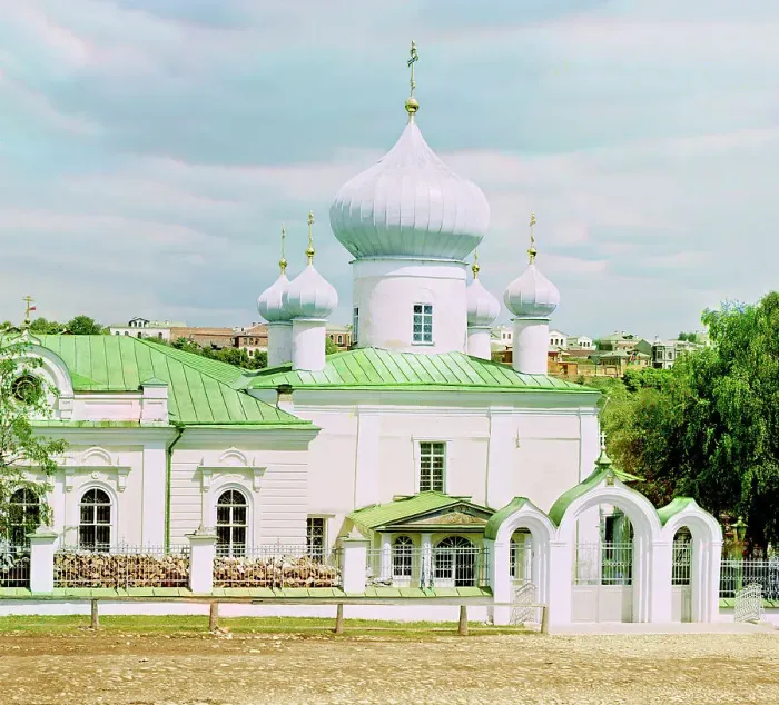 Framed Print : Rzhev: Church of the Transfiguration of the Savior, 1910. Creator: Sergey Mikhaylovich Prokudin-Gorsky Framed Print : Rzhev: Church of the Transfiguration of the Savior, 1910. Creator: Sergey Mikhaylovich Prokudin-Gorsky
