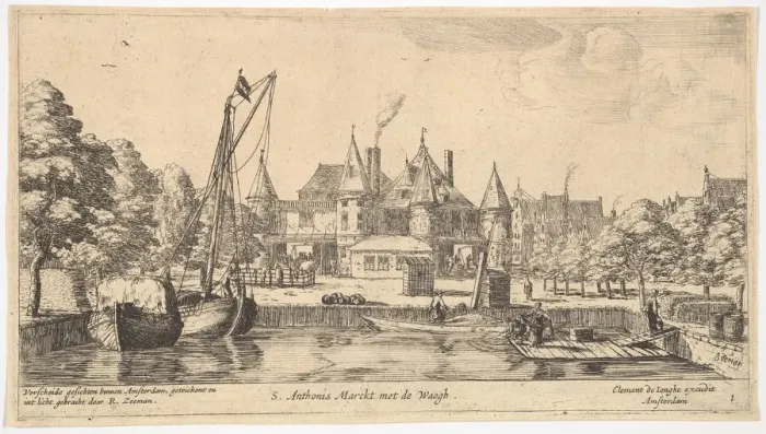 Framed Print : S. Anthonis Marckt met de Waegh, 17th century. Creator: Reinier Zeeman Framed Print : S. Anthonis Marckt met de Waegh, 17th century. Creator: Reinier Zeeman
