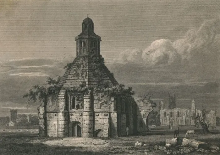 Framed Print : S. E. View of The Abbey Kitchen - Glastonbury, Somersetshire, 1814. Artist: C Pote Framed Print : S. E. View of The Abbey Kitchen - Glastonbury, Somersetshire, 1814. Artist: C Pote