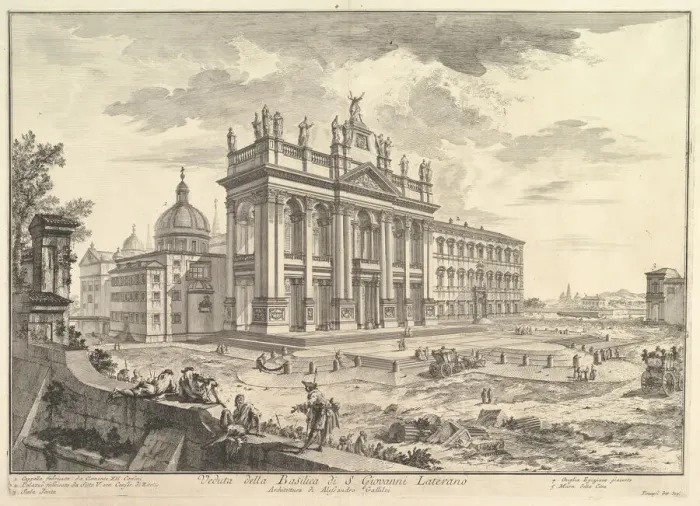 Framed Print : S. Giovanni in Laterano, main facade, with Palace and Scala Santa on the right Framed Print : S. Giovanni in Laterano, main facade, with Palace and Scala Santa on the right