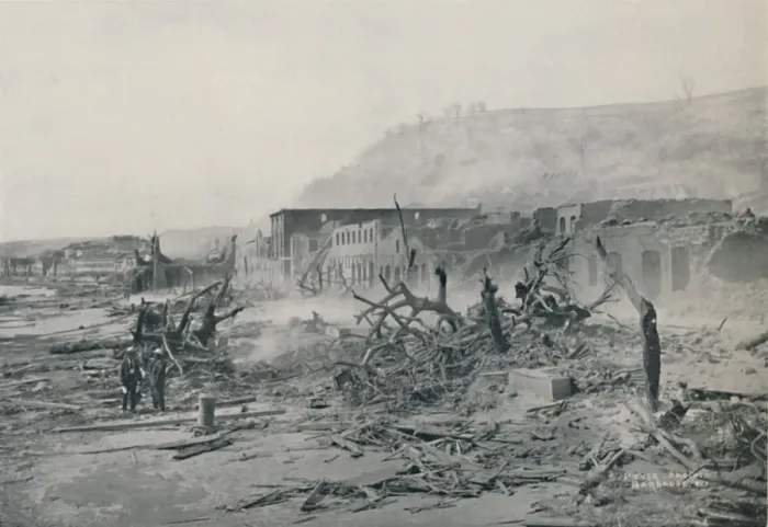 Framed Print : S. Pierre After The Eruption, 1916 Framed Print : S. Pierre After The Eruption, 1916