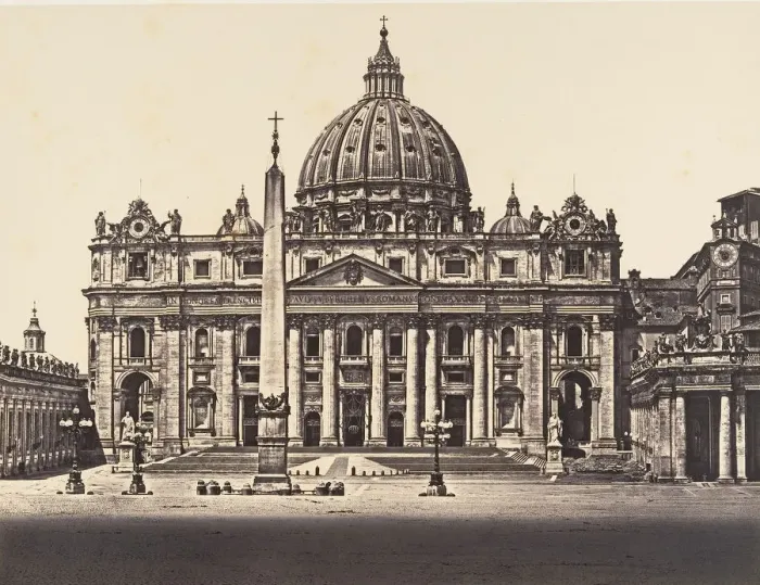 Framed Print : S. Pietro in Vaticano, 1848-52. Creator: Eugene Constant Framed Print : S. Pietro in Vaticano, 1848-52. Creator: Eugene Constant