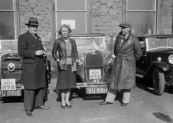 Framed Print : SA Crabtree and Kitty Brunell beside their Crossley cars at the RAC Rally, 1932. Artist Framed Print : SA Crabtree and Kitty Brunell beside their Crossley cars at the RAC Rally, 1932. Artist