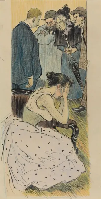 Framed Print : Sa famille (chanson), 1893. Creator: Theophile Alexandre Steinlen Framed Print : Sa famille (chanson), 1893. Creator: Theophile Alexandre Steinlen