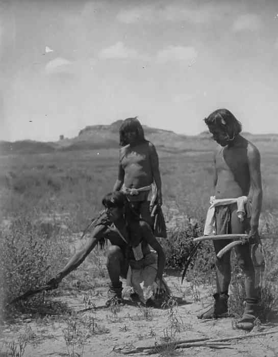 Framed Print : Me Sa Tawa catching snakes-Hopi, c1907. Creator: Edward Sheriff Curtis Framed Print : Me Sa Tawa catching snakes-Hopi, c1907. Creator: Edward Sheriff Curtis