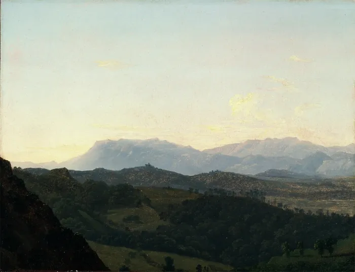 Framed Print : The Sabine Mountains, late 18th or early-mid 19th century. Creator: Jean Joseph Xavier Bidauld Framed Print : The Sabine Mountains, late 18th or early-mid 19th century. Creator: Jean Joseph Xavier Bidauld