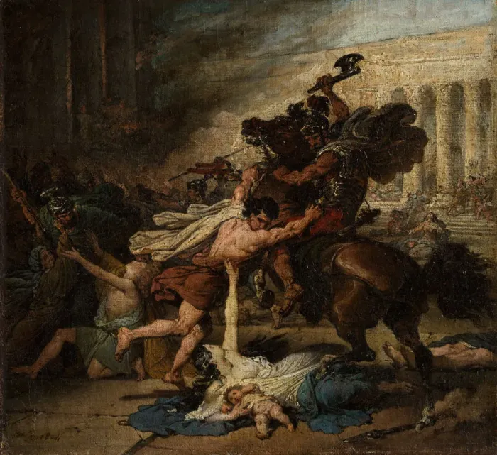 Framed Print : The Sack of Jerusalem by the Romans, 1824. Creator: Francois Joseph Heim Framed Print : The Sack of Jerusalem by the Romans, 1824. Creator: Francois Joseph Heim