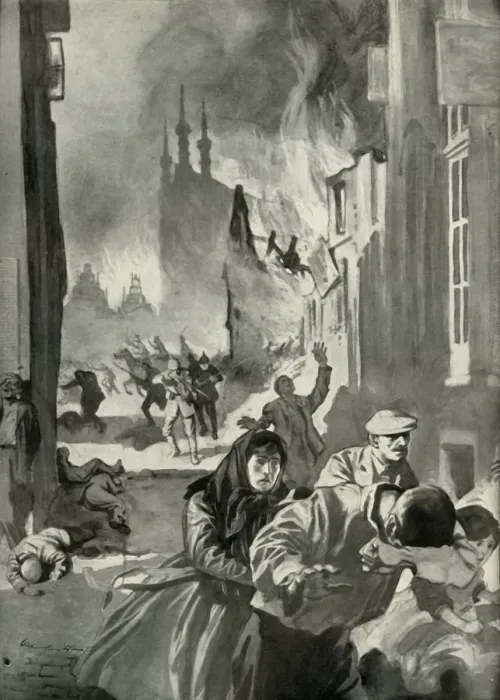 Framed Print : The Sack of Louvain, (1919). Creator: Unknown Framed Print : The Sack of Louvain, (1919). Creator: Unknown