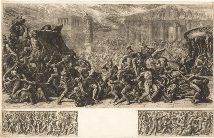 Framed Print : The Sack of the Temple at Jerusalem, c. 1838. Creator: Luigi Ademollo Framed Print : The Sack of the Temple at Jerusalem, c. 1838. Creator: Luigi Ademollo