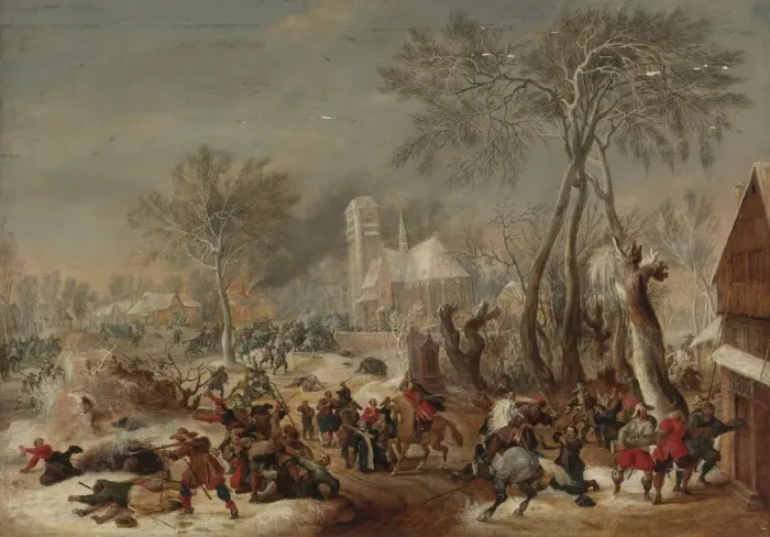 Framed Print : The Sack of a Village. Artist: Snayers, Pieter (1592-1667) Framed Print : The Sack of a Village. Artist: Snayers, Pieter (1592-1667)