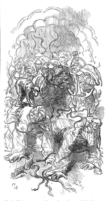 Framed Print : Sacks of feathers were emptied upon them, then a sackful of live rats... 1871. Creator: Unknown Framed Print : Sacks of feathers were emptied upon them, then a sackful of live rats... 1871. Creator: Unknown