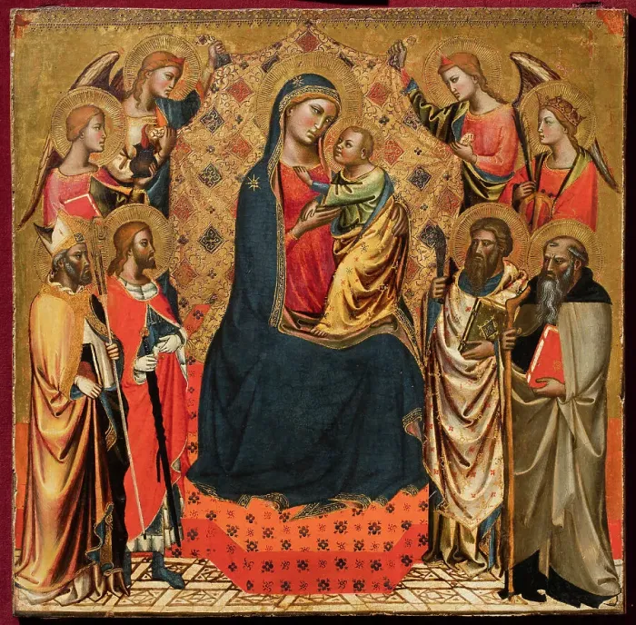 Framed Print : Sacra conversazione, ca 1370. Creator: Gerini, Niccolo di Pietro (ca. 1350-1415) Framed Print : Sacra conversazione, ca 1370. Creator: Gerini, Niccolo di Pietro (ca. 1350-1415)