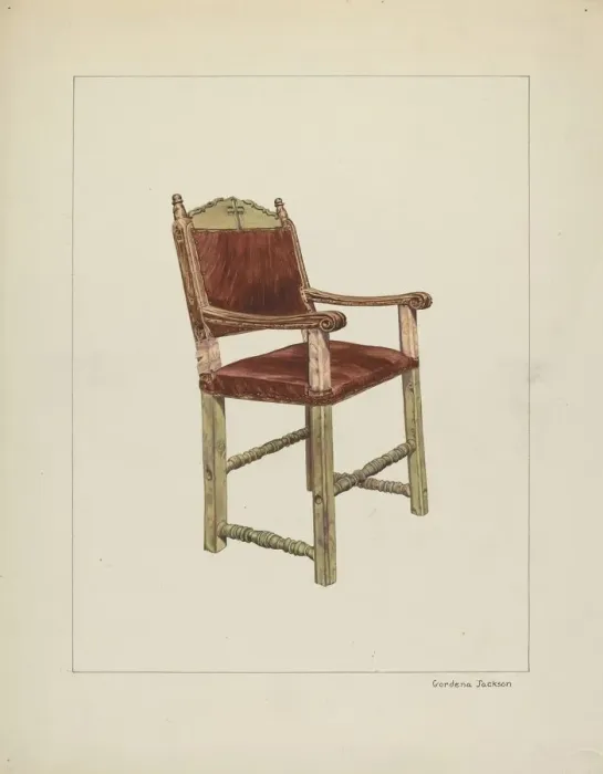 Framed Print : Sacramental Chair, c. 1939. Creator: Gordena Jackson Framed Print : Sacramental Chair, c. 1939. Creator: Gordena Jackson