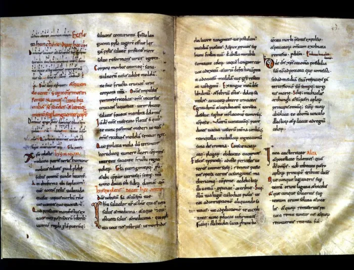 Framed Print : Sacramentary of Vic, manuscript on parchment dated August 31, 1038 and made, following