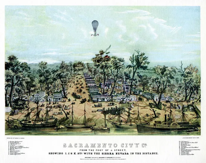 Framed Print : Sacramento, California, 1849 (1937). Artist: Endicott & Co