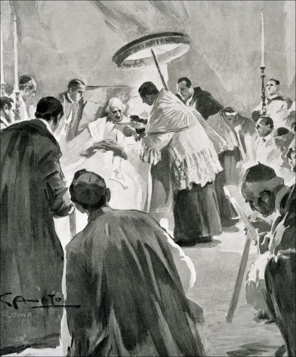 Framed Print : Last Sacraments administered to Pope Leon XIII engraving in the Ilustracion Framed Print : Last Sacraments administered to Pope Leon XIII engraving in the Ilustracion