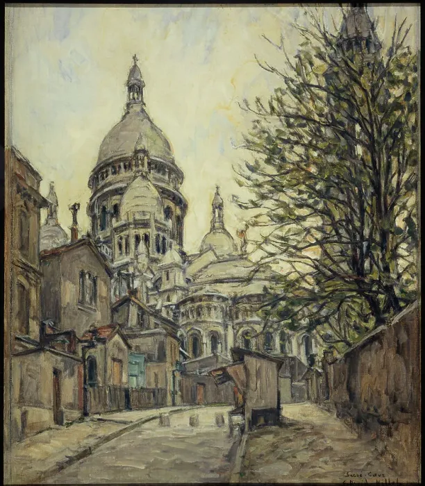 Framed Print : Sacre-Coeur in Montmartre, c1925. Creator: Germain David-Nillet Framed Print : Sacre-Coeur in Montmartre, c1925. Creator: Germain David-Nillet