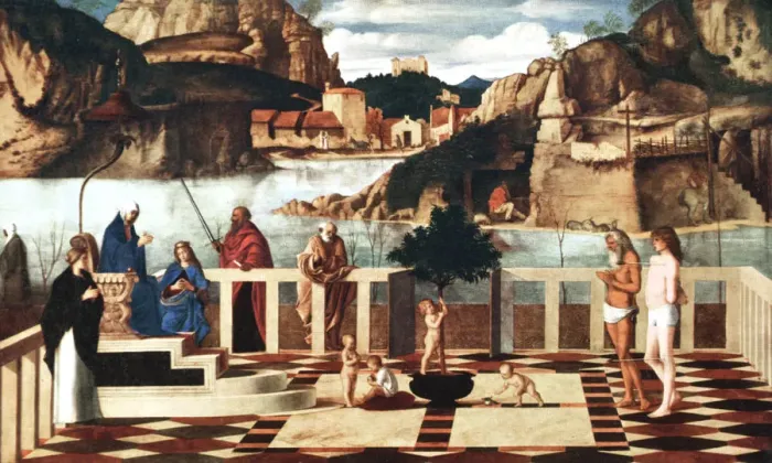 Framed Print : The Sacred Allegory, 1490-1500, (1925) Framed Print : The Sacred Allegory, 1490-1500, (1925)