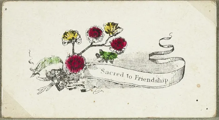 Framed Print : Sacred to Friendship (valentine), c.1830. Creator: Unknown Framed Print : Sacred to Friendship (valentine), c.1830. Creator: Unknown