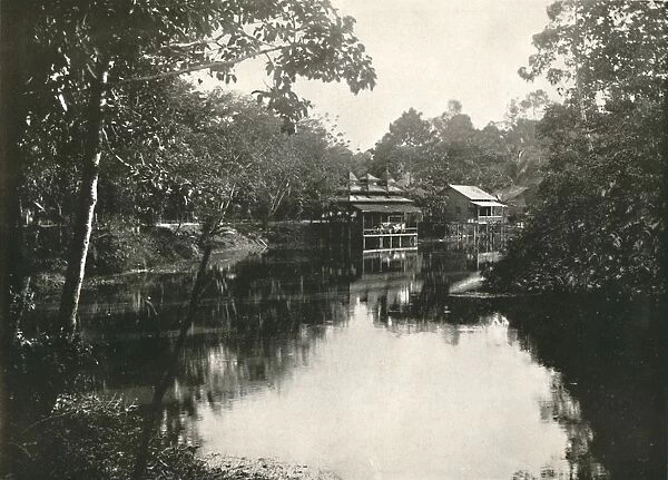 Sacred Horse Shoe Lake and Zayats, Wingaba, Rangoon, 1900. Creator: Unknown