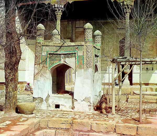Sacred well inside courtyard in Bogoeddin, Bukhara, between 1905 and 1915. Creator: Sergey Mikhaylovich Prokudin-Gorsky