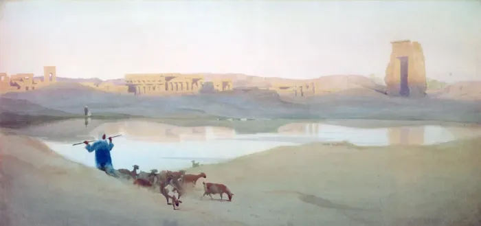 Framed Print : Sacred Lake, Karnak, Egypt, c1900. Artist: Robert Talbot Kelly Framed Print : Sacred Lake, Karnak, Egypt, c1900. Artist: Robert Talbot Kelly