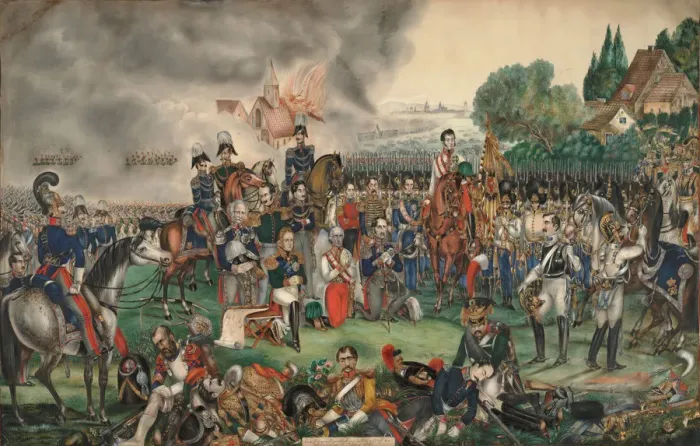 Framed Print : A Sacred Moment after the Battle of the Nations on October 18, 1813. Artist: Anonymous Framed Print : A Sacred Moment after the Battle of the Nations on October 18, 1813. Artist: Anonymous