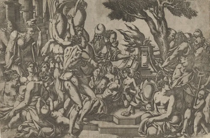Framed Print : The Sacrifice, 1542. Creator: Antonio Fantuzzi Framed Print : The Sacrifice, 1542. Creator: Antonio Fantuzzi