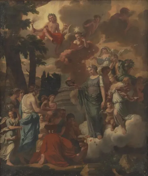 Framed Print : A Sacrifice to Apollo, 1672. Creator: Zacharias Webber Framed Print : A Sacrifice to Apollo, 1672. Creator: Zacharias Webber