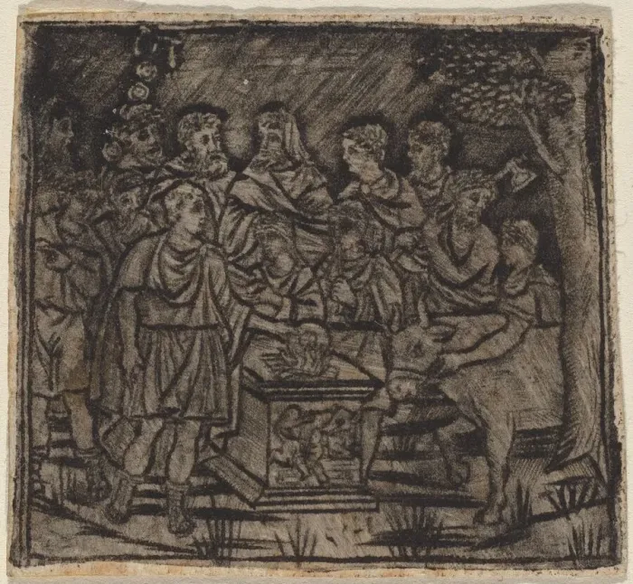 Framed Print : Sacrifice, c. 1510 / 1530. Creator: Unknown Framed Print : Sacrifice, c. 1510 / 1530. Creator: Unknown