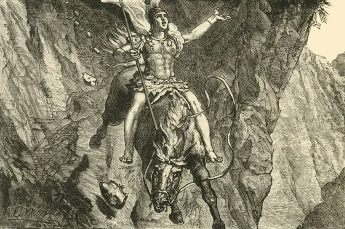Framed Print : The Sacrifice of Curtius, 1890. Creator: Unknown Framed Print : The Sacrifice of Curtius, 1890. Creator: Unknown