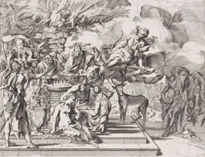 Framed Print : The sacrifice of Iphigenia, 1650-1700. Creator: Attributed to Arnold van Westerhout