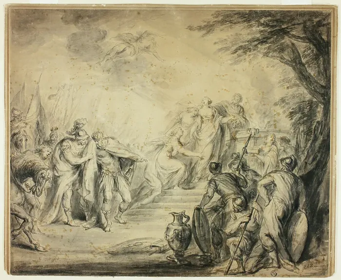 Framed Print : Sacrifice of Iphigenia, 1766. Creator: Philippe Joseph Tassaert Framed Print : Sacrifice of Iphigenia, 1766. Creator: Philippe Joseph Tassaert