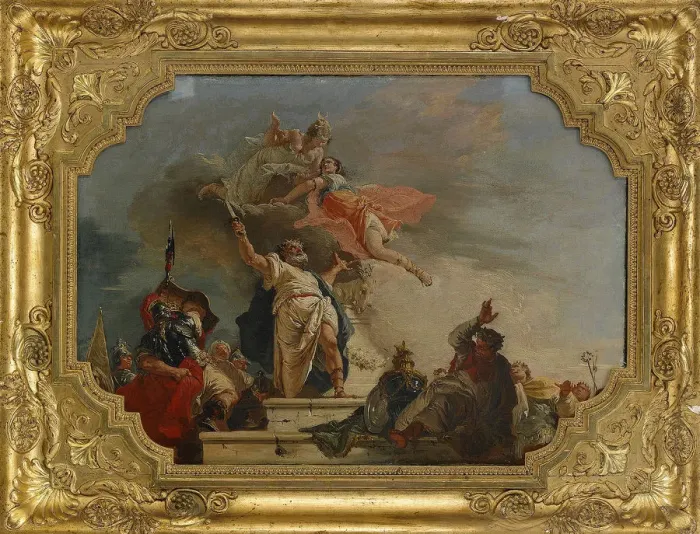 Framed Print : The Sacrifice of Iphigenia, 18th century. Artist: Fontebasso, Francesco (1709-1769) Framed Print : The Sacrifice of Iphigenia, 18th century. Artist: Fontebasso, Francesco (1709-1769)