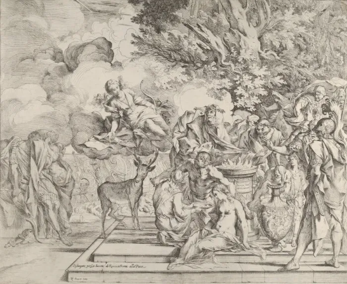Framed Print : The Sacrifice of Iphigenia, ca. 1640-42. Creator: Pietro Testa Framed Print : The Sacrifice of Iphigenia, ca. 1640-42. Creator: Pietro Testa