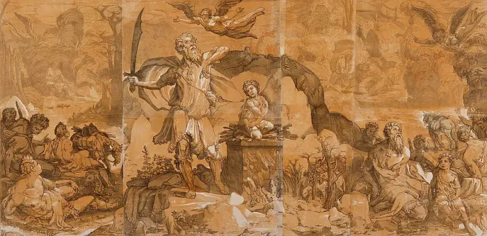 Framed Print : The Sacrifice of Isaac, 1586. Creator: Andrea Andreani Framed Print : The Sacrifice of Isaac, 1586. Creator: Andrea Andreani