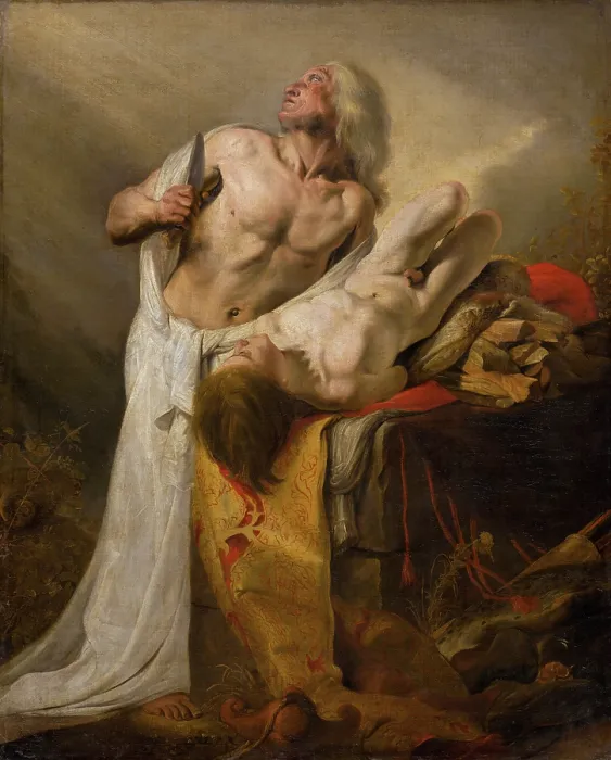 Framed Print : The Sacrifice of Isaac, 1630-1640. Creator: Pieter de Grebber Framed Print : The Sacrifice of Isaac, 1630-1640. Creator: Pieter de Grebber