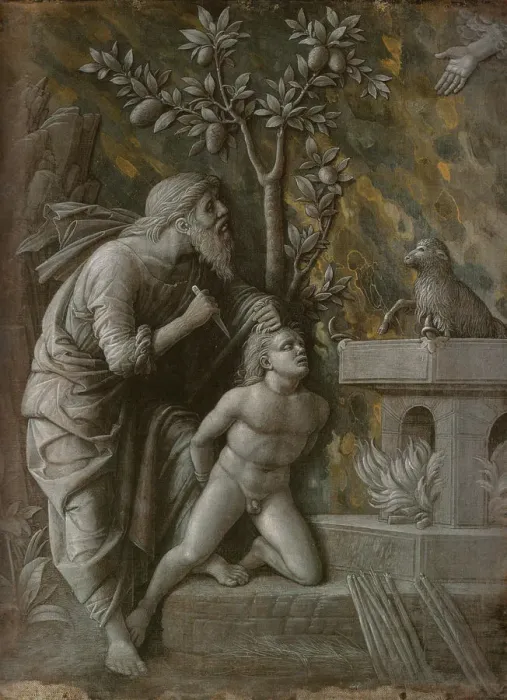 Framed Print : The Sacrifice of Isaac, c. 1490-1495. Artist: Mantegna, Andrea (1431-1506) Framed Print : The Sacrifice of Isaac, c. 1490-1495. Artist: Mantegna, Andrea (1431-1506)