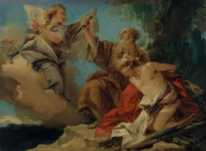 Framed Print : The Sacrifice of Isaac, mid-1750s. Creator: Giovanni Domenico Tiepolo Framed Print : The Sacrifice of Isaac, mid-1750s. Creator: Giovanni Domenico Tiepolo