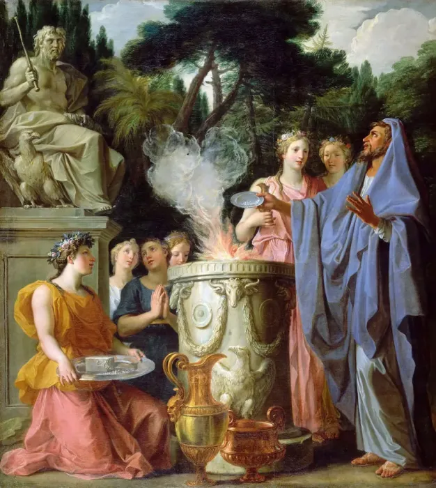 Framed Print : Sacrifice to Jupiter. Artist: Coypel, Noel (1628-1707) Framed Print : Sacrifice to Jupiter. Artist: Coypel, Noel (1628-1707)