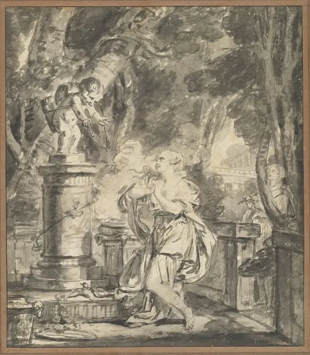 Framed Print : Sacrifice to Love, c. 1766. Creator: Jean-Baptiste Greuze Framed Print : Sacrifice to Love, c. 1766. Creator: Jean-Baptiste Greuze