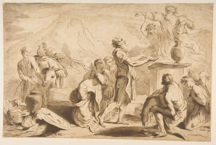 Framed Print : The Sacrifice of Noah, 1765. Creator: Francesco Bartolozzi Framed Print : The Sacrifice of Noah, 1765. Creator: Francesco Bartolozzi