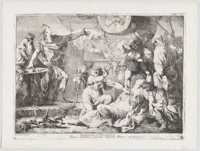 Framed Print : The Sacrifice of Polyxena, 1776. Creator: Giovanni David Framed Print : The Sacrifice of Polyxena, 1776. Creator: Giovanni David