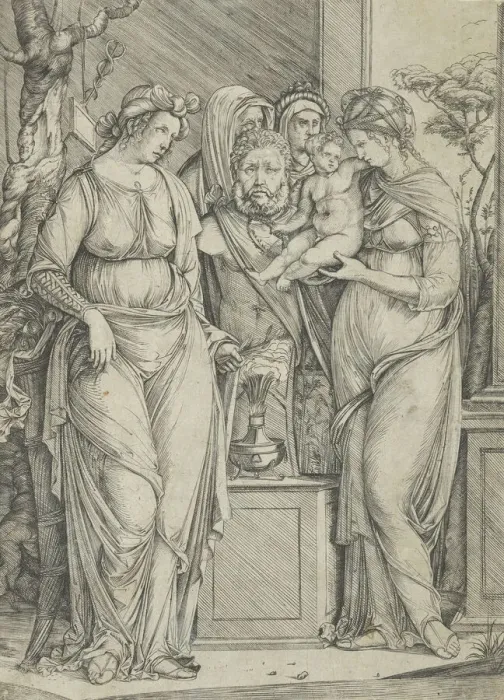 Framed Print : The sacrifice to Priapus (the larger version), ca. 1499-1501. Creator: Jacopo de Barbari Framed Print : The sacrifice to Priapus (the larger version), ca. 1499-1501. Creator: Jacopo de Barbari