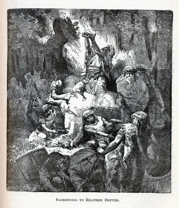 Framed Print : Sacrificing to Heathen Deities, 1882. Artist: Anonymous Framed Print : Sacrificing to Heathen Deities, 1882. Artist: Anonymous