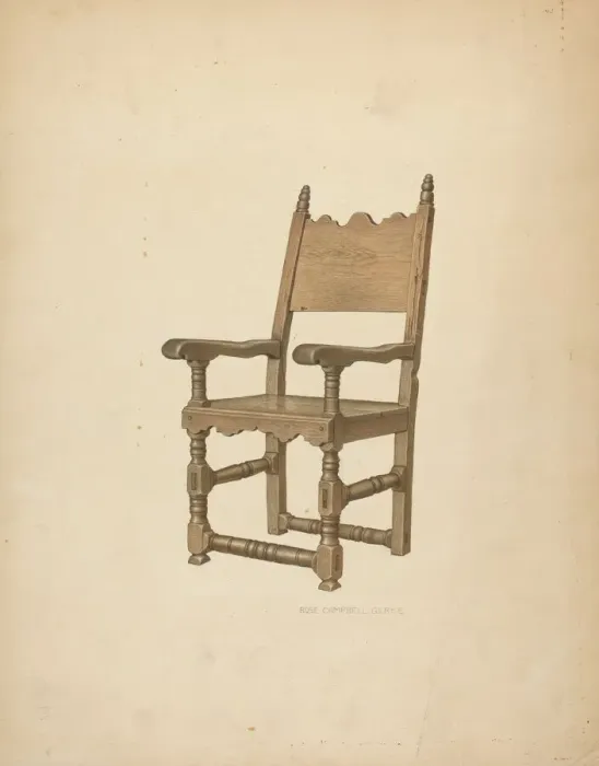 Framed Print : Sacristy Chair, c. 1939. Creator: Rose Campbell-Gerke Framed Print : Sacristy Chair, c. 1939. Creator: Rose Campbell-Gerke