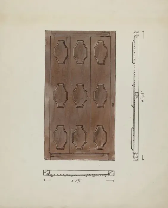 Framed Print : Sacristy Door, c. 1936. Creator: Geoffrey Holt Framed Print : Sacristy Door, c. 1936. Creator: Geoffrey Holt